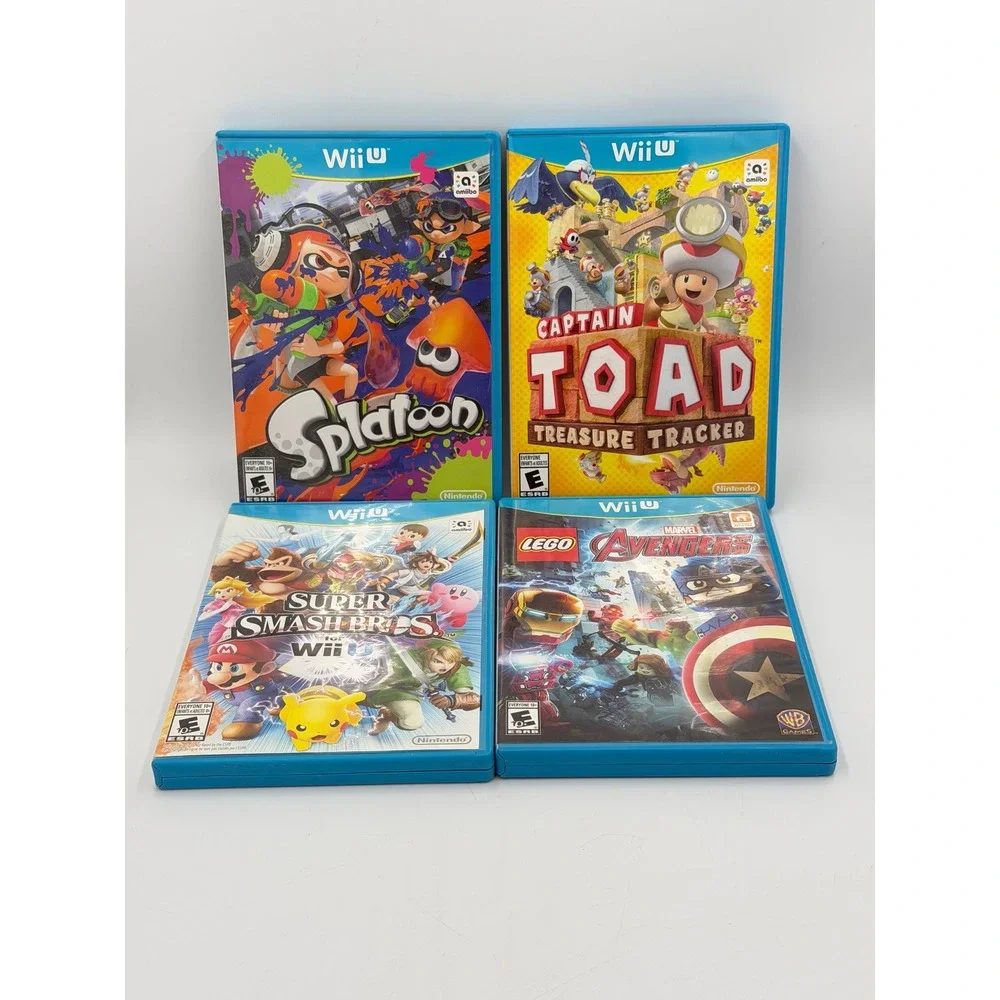 Nintendo Wii U Game Lot 4 Splatoon Smash Bros Captain Toad LEGO Avengers